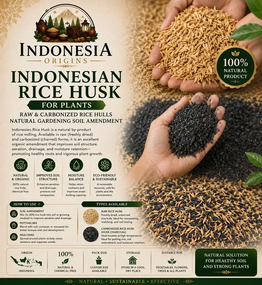 Carbonized Rice Husk / Husk Charcoal — Indonesia Origins product