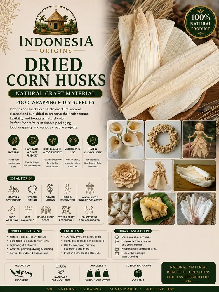 Dried Corn Husks — Indonesia Origins product
