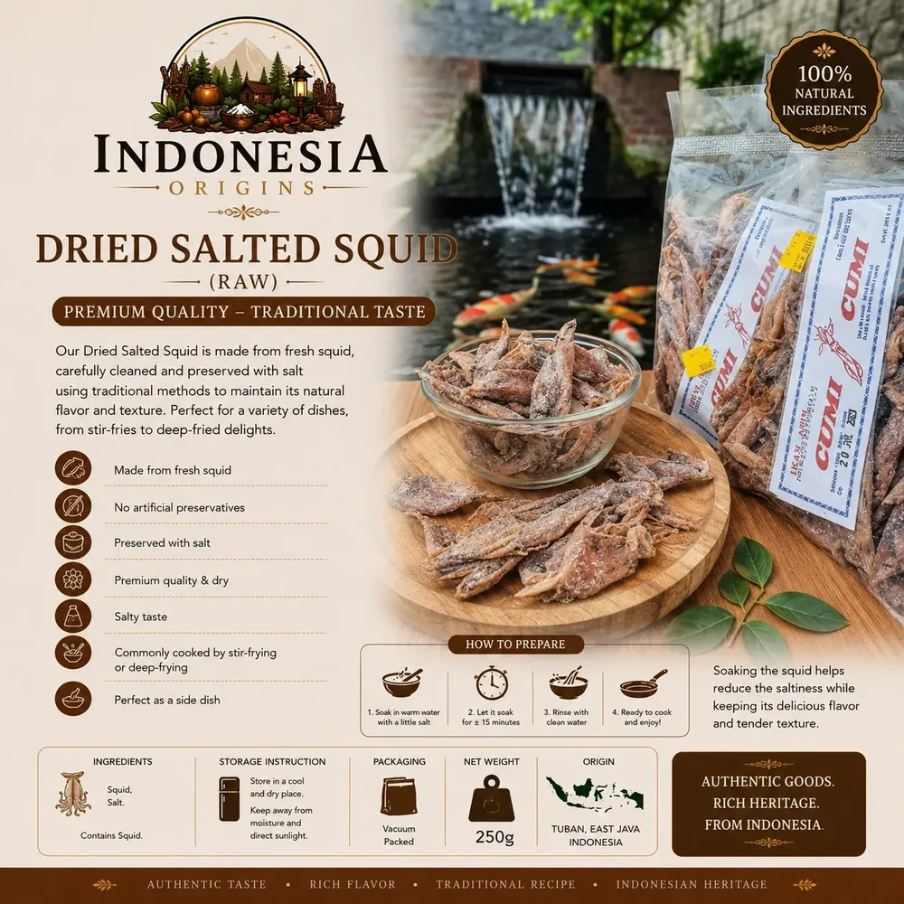 Dried Salted Squid (Raw) — Indonesia Origins product